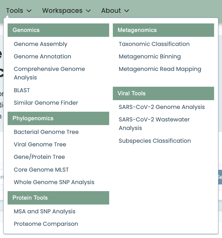 tools menu
